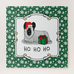 Christmas Santa Claus Hat Skye Terrier (silver) Jigsaw Puzzle