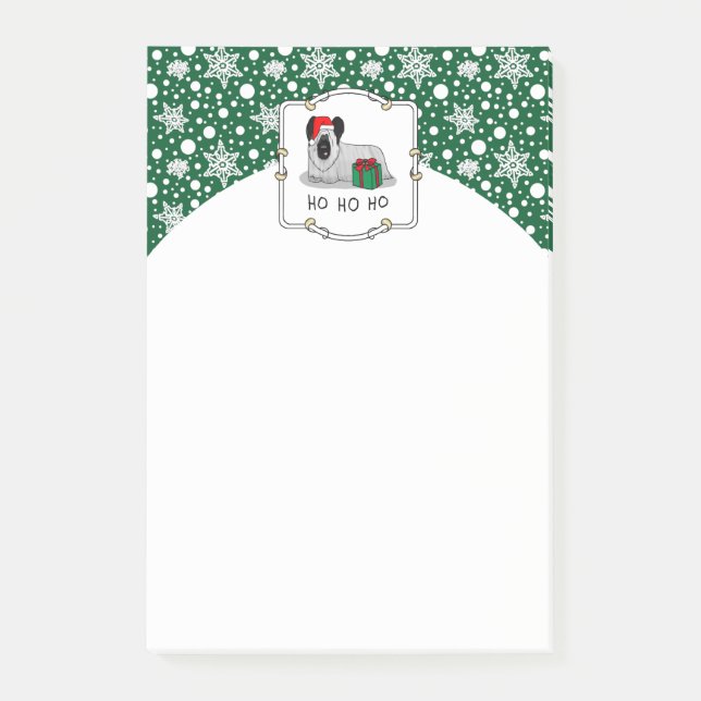 Christmas Santa Claus Hat Skye Terrier (silver) Post-it Notes (Front)