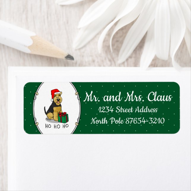 Christmas Santa Claus Hat Welsh Terrier Dog Cute (Insitu)