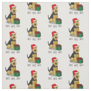 Christmas Santa Claus Hat Welsh Terrier Dog Cute Fabric