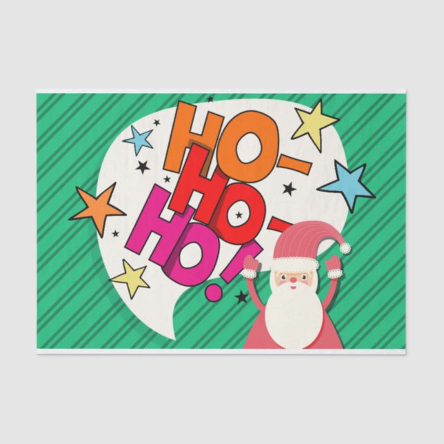 Christmas Santa Claus “Ho Ho Ho” Tissue Paper (Front)
