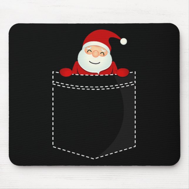 Christmas Santa Claus Holiday Pocket T Shirt Cloth Mouse Pad (Front)