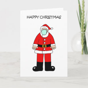 Christmas Santa Claus in a Face Mask Card