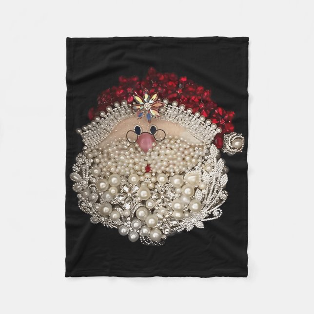 Christmas Santa Claus Jewel Art  Fleece Blanket (Front)