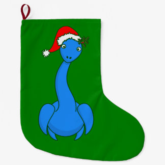 christmas santa claus Loch ness Monster nessie Large Christmas Stocking