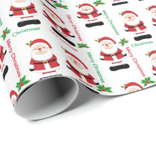 Christmas Santa Claus  Medium Gift Bag Wrapping Paper