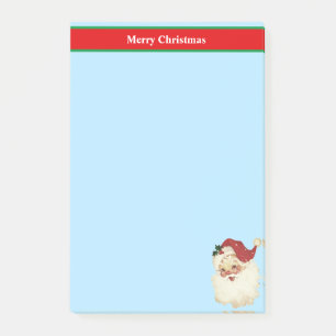 Christmas Santa Claus on Light Blue Post-it Notes