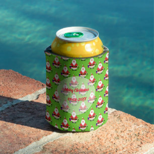 Christmas Santa Claus pattern Can Cooler