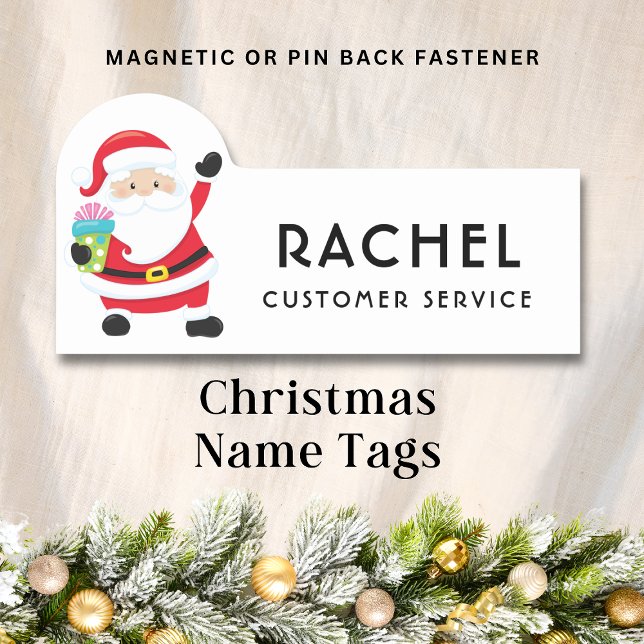 Christmas Santa Claus Personalized Name Tag (Creator Uploaded)