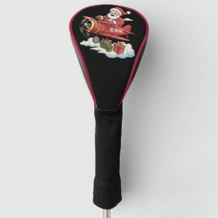 Christmas Santa Claus Pilot Flying Airplane Gift Golf Head Cover