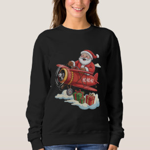 Christmas Santa Claus Pilot Flying Airplane Gift Sweatshirt