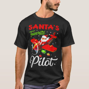 Christmas Santa Claus Pilot Flying Airplane Gifts  T-Shirt