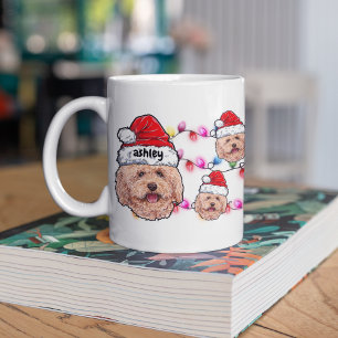 Christmas Santa Claus Poodle Pet Dog Breed Lover Coffee Mug