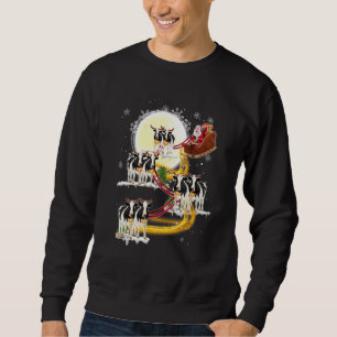 Christmas Santa Claus Riding Dairy Cow Cow Xmas Sweatshirt