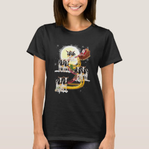 Christmas Santa Claus Riding Dairy Cow Cow Xmas T-Shirt