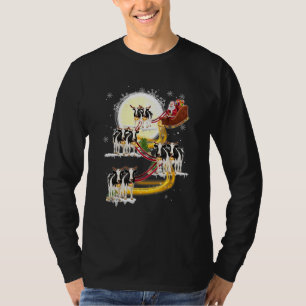 Christmas Santa Claus Riding Dairy Cow Cow Xmas T-Shirt