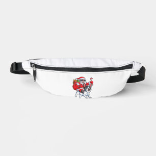 Christmas Santa Claus Riding French Bulldog Xmas B Fanny Pack