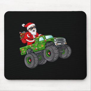 Christmas Santa Claus Riding Monster Truck Boys Ki Mouse Pad