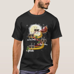Christmas Santa Claus Riding Ostrich Ostrich Xmas T-Shirt