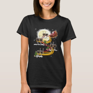 Christmas Santa Claus Riding Ostrich Ostrich Xmas T-Shirt
