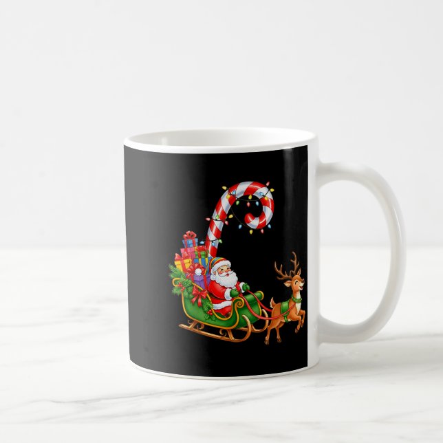 Christmas Santa Claus Riding Reindeer Lights Men W Coffee Mug (Right)