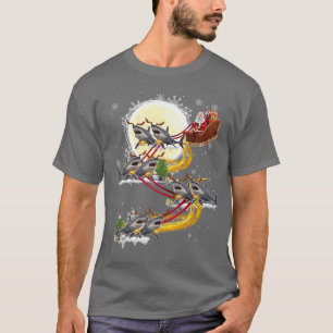 Christmas Santa Claus Riding Shark Funny Sharkmas T-Shirt