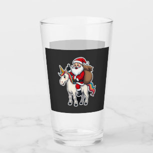 Christmas Santa Claus Riding Unicorn - Xmas Girls  Glass