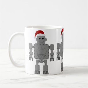 christmas santa claus robot coffee mug