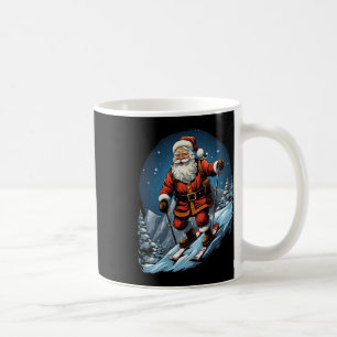 Christmas Santa Claus Skiing Xmas Ski Skier Coffee Mug