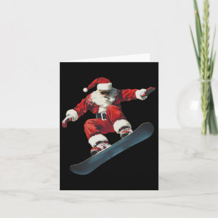 Christmas Santa Claus Snowboard Snowboarding Snowb Card
