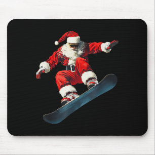 Christmas Santa Claus Snowboard Snowboarding Snowb Mouse Pad