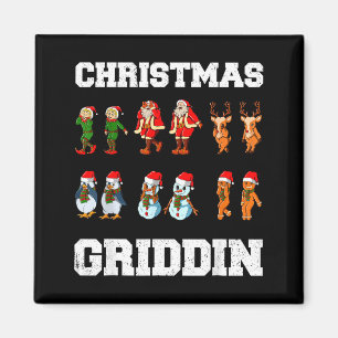 Christmas Santa Claus Snowman Reindeer Griddy Grid Magnet
