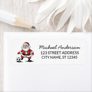Christmas Santa Claus Soccer Ball Return Address