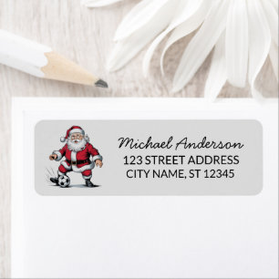 Christmas Santa Claus Soccer Ball Return Address