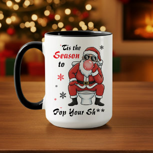 Christmas Santa Claus Sunglasses Funny Naughty Mug