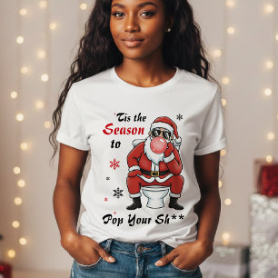 Christmas Santa Claus Sunglasses Funny Naughty T-Shirt