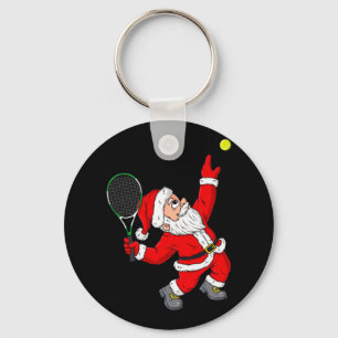 Christmas Santa Claus Tennis Fun Boys Girls Kids T Keychain