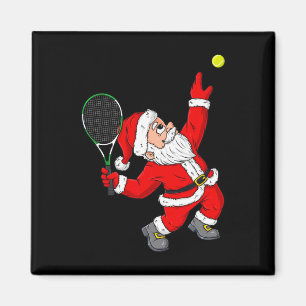 Christmas Santa Claus Tennis Fun Boys Girls Kids T Magnet