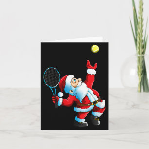 Christmas Santa Claus Tennis Game Tennis Racket  Card