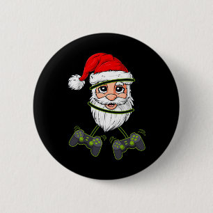 Christmas Santa Claus Video Game Controllers Boys 2 Inch Round Button