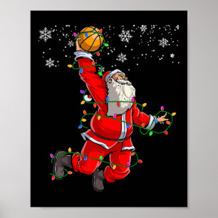 Christmas Santa Claus Volleyball Pajama Xmas Mens  Poster