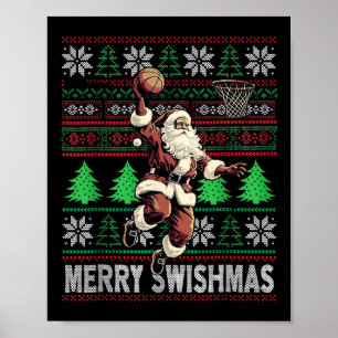 Christmas Santa Claus Volleyball Pajama Xmas Mens Poster