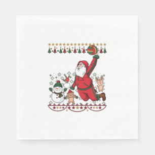 Christmas Santa Claus Volleyball Snowman Reindeer Napkin