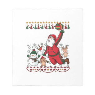 Christmas Santa Claus Volleyball Snowman Reindeer Notepad