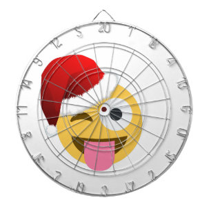 christmas santa claus winking emoji dartboard