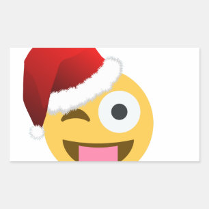christmas santa claus winking emoji sticker