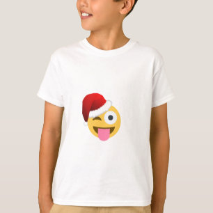 christmas santa claus winking emoji T-Shirt