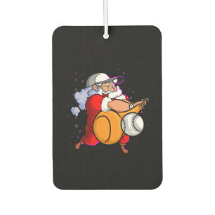 Christmas Santa Claus With Baseball Bat Air Freshener