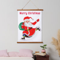 Christmas Santa Claus with Gifts Hanging Tapestry