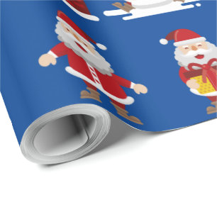 Christmas Santa Claus With Gifts  Wrapping Paper
